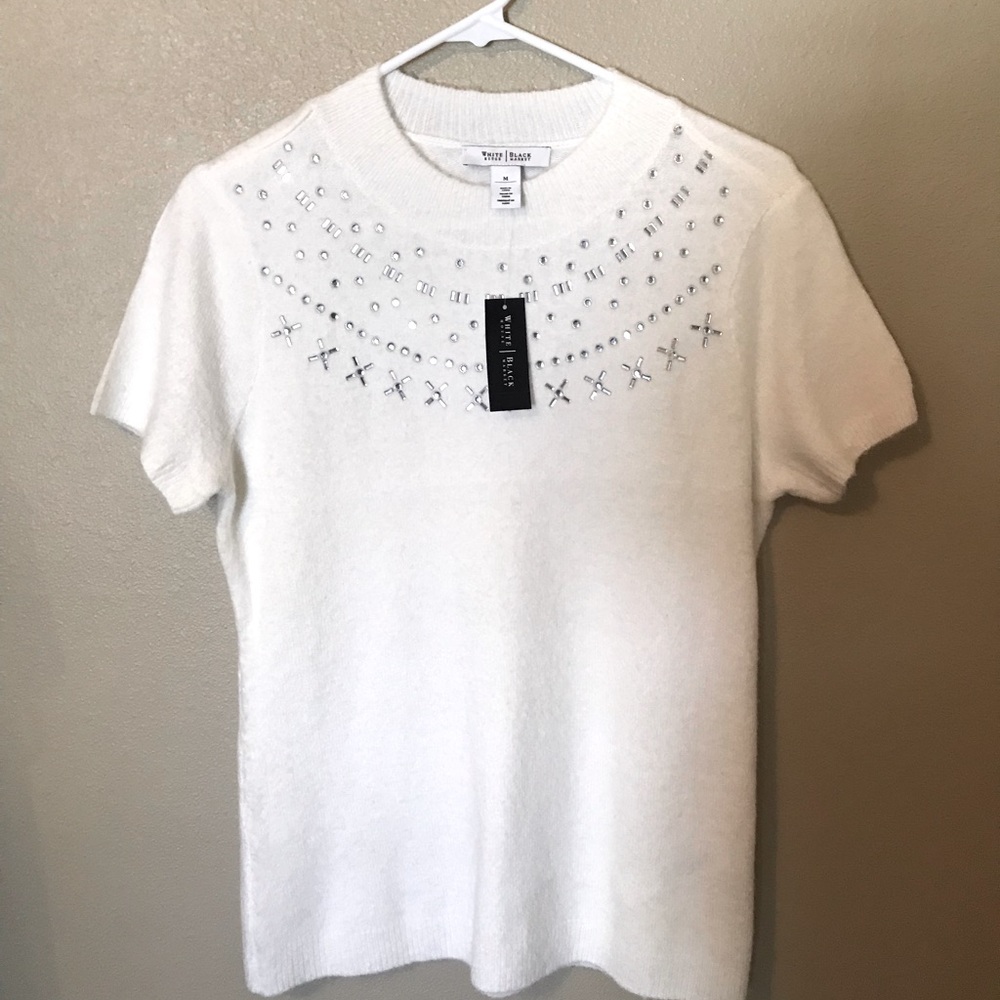 WHBM women’s short sleeve top  SIZE Medium. Bling - Picture 8 of 11
